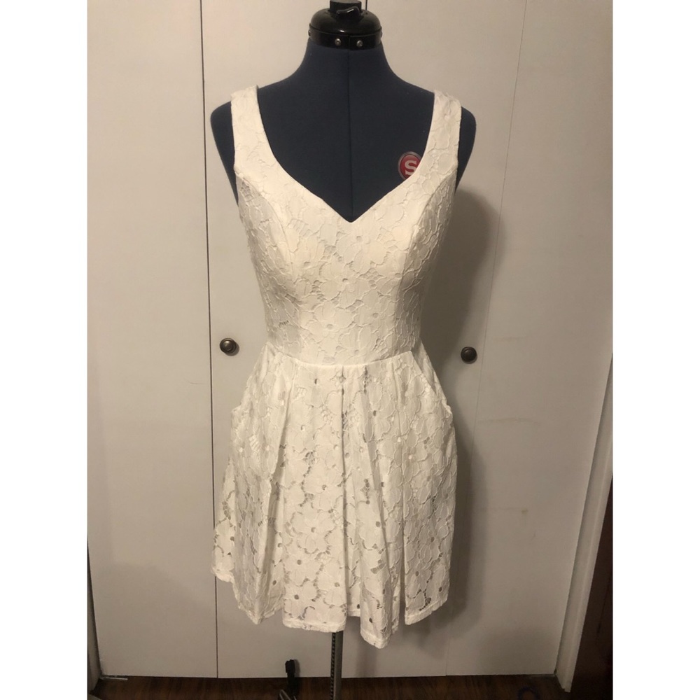 TRIXXI juniors flower lace dress